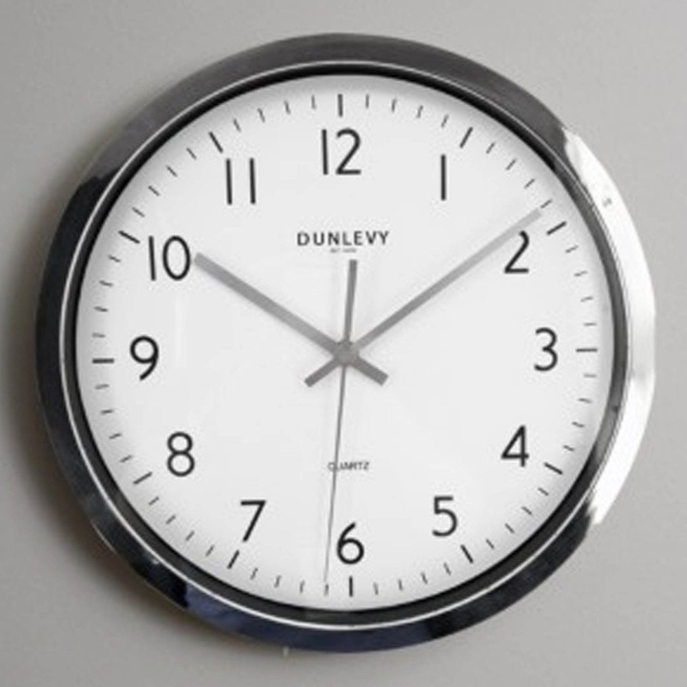 Dunlevy 12” Chrome Wall Clock