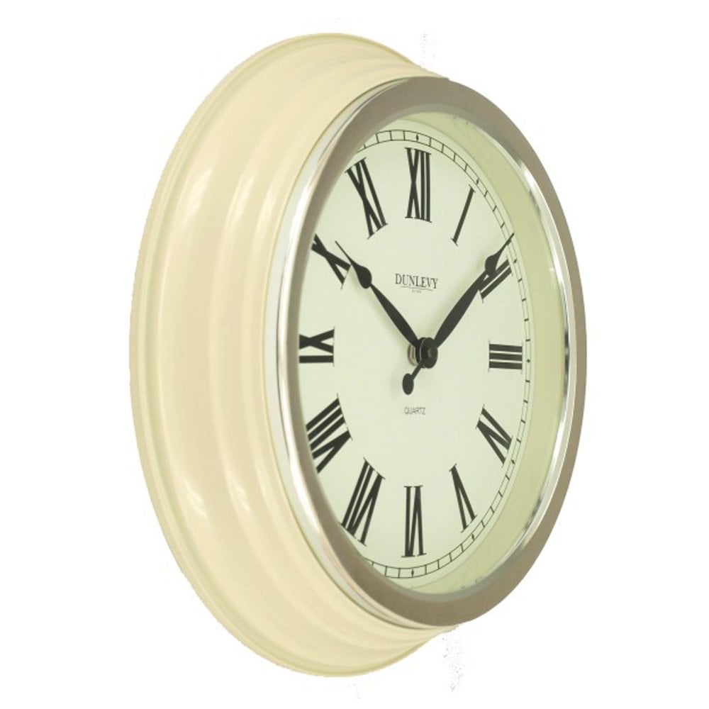Dunlevy 14" Cream Classic Plastic Wall Clock