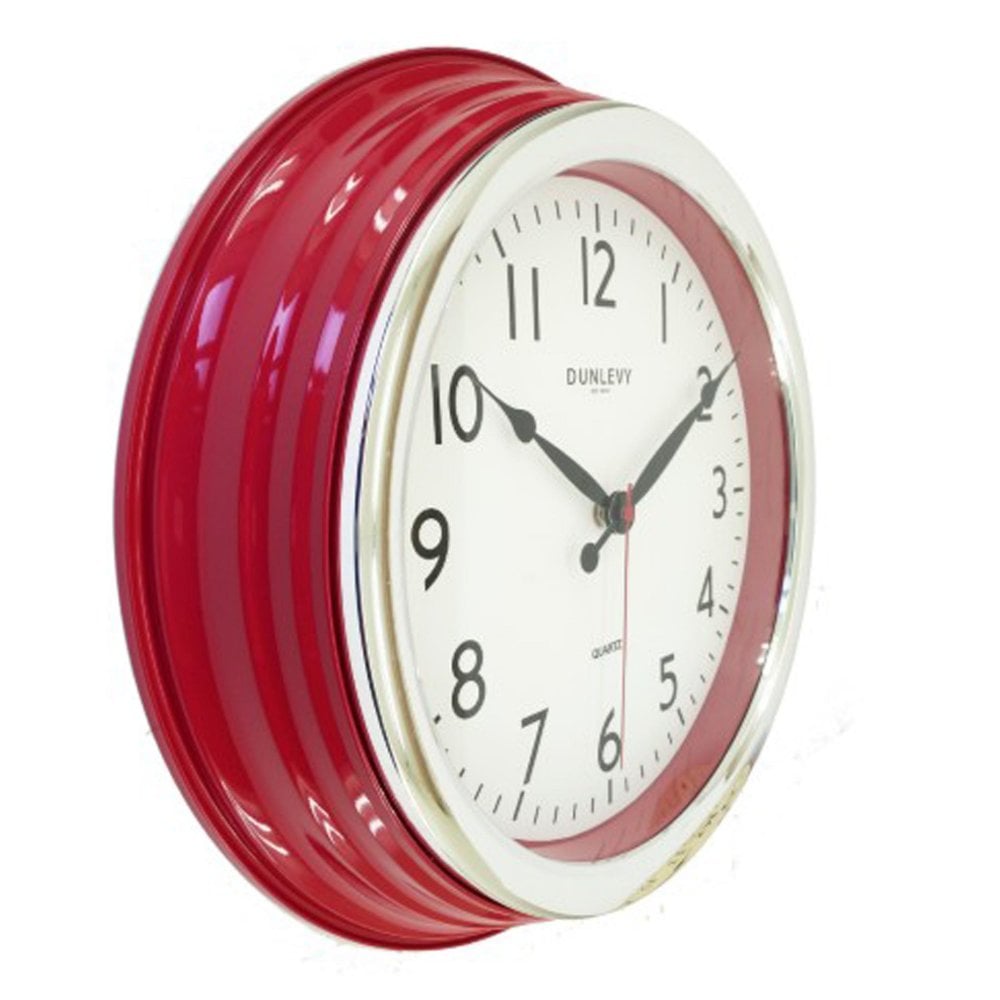 Dunlevy 14" Red Classic Plastic Wall Clock