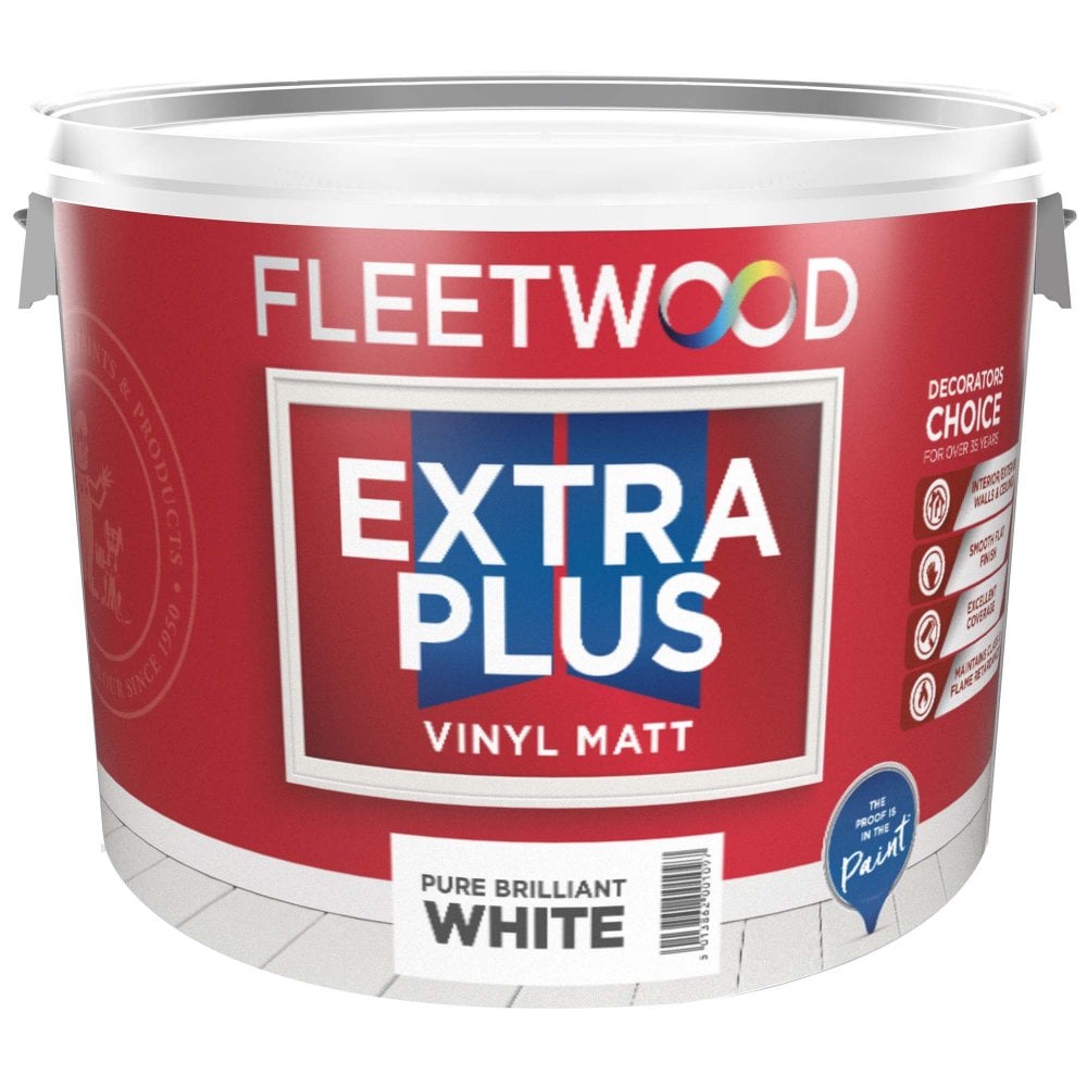 Fleetwood Extra Plus Vinyl Matt 10Ltr - White
