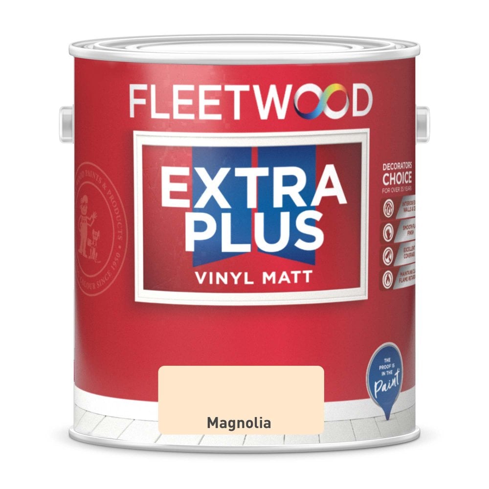 Fleetwood Extra Plus Vinyl Matt 5Ltr - Magnolia