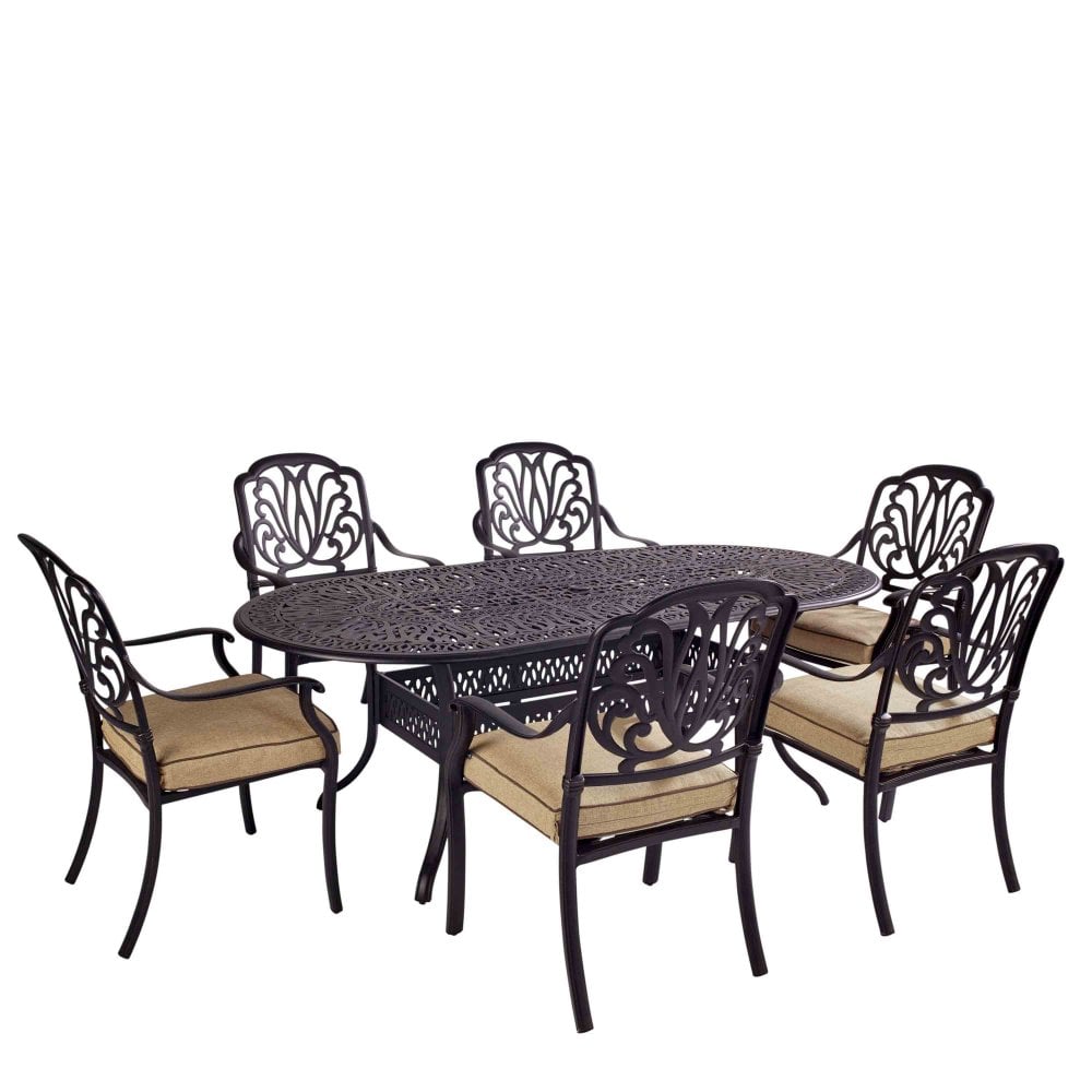 Hartman Amalfi Oval Table & 6 Chairs - Bronze/Amber