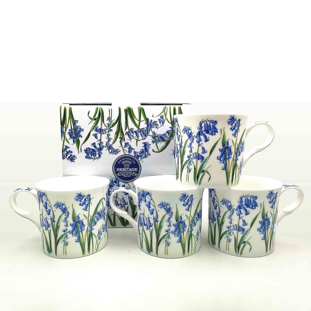 Heritage Bluebell Bone China Mugs - Set of 4