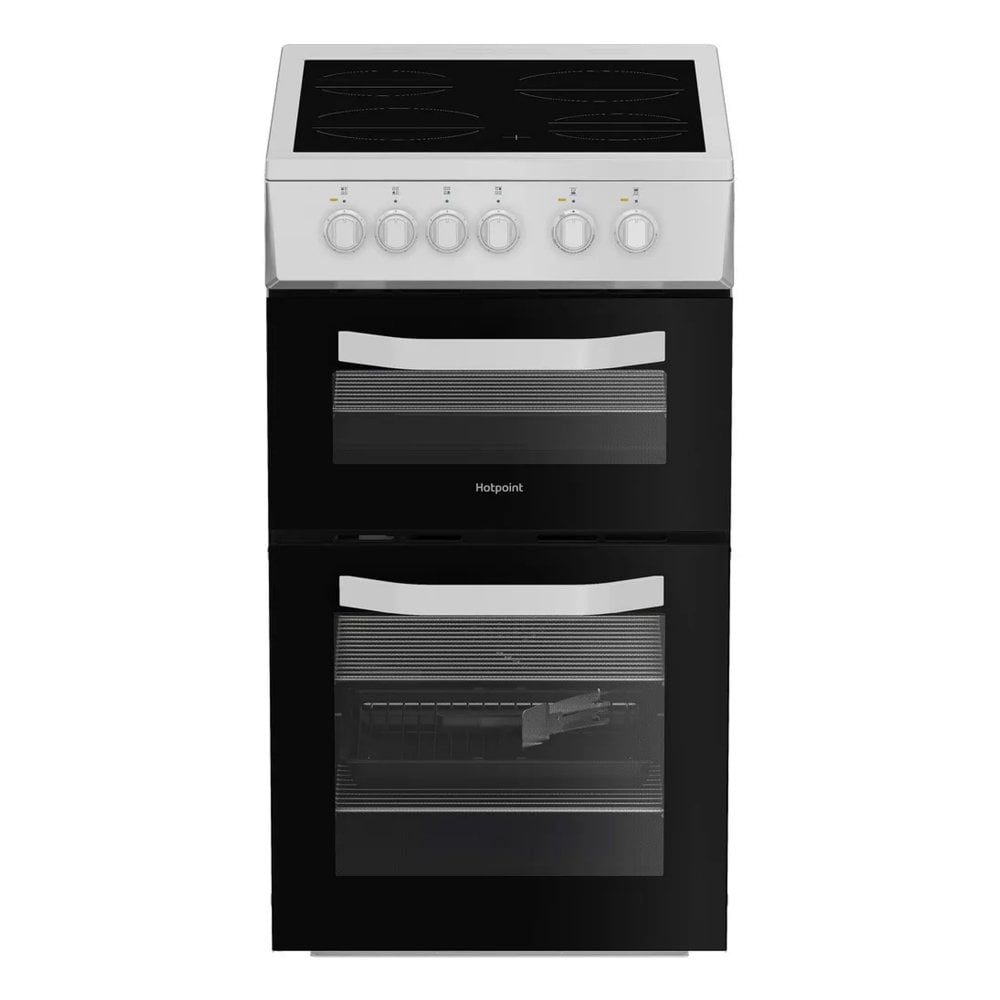 Hotpoint HTE5VCW 50cm Electric Twin Cooker - White
