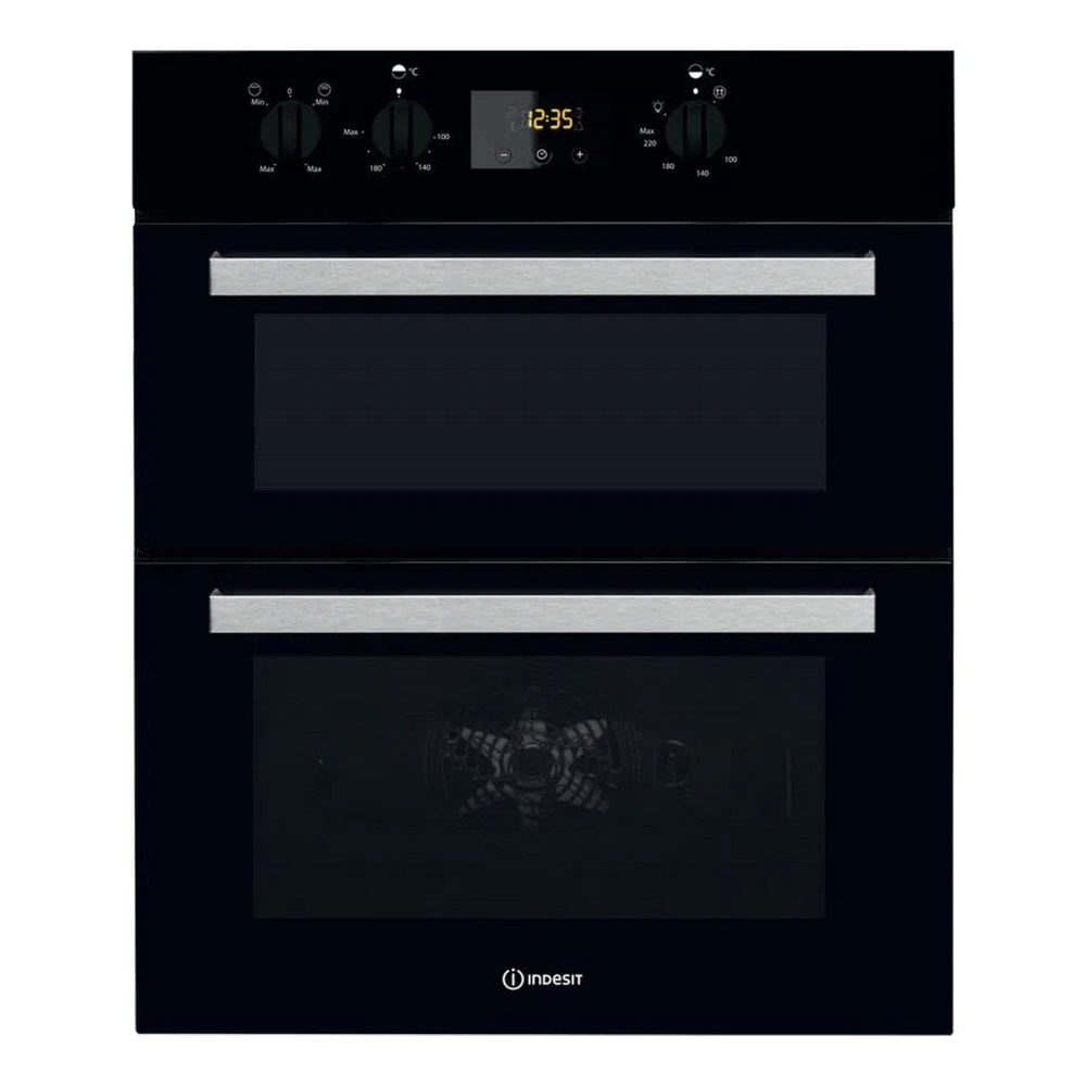 Indesit IDU6340BL Built Under Double Oven - Black