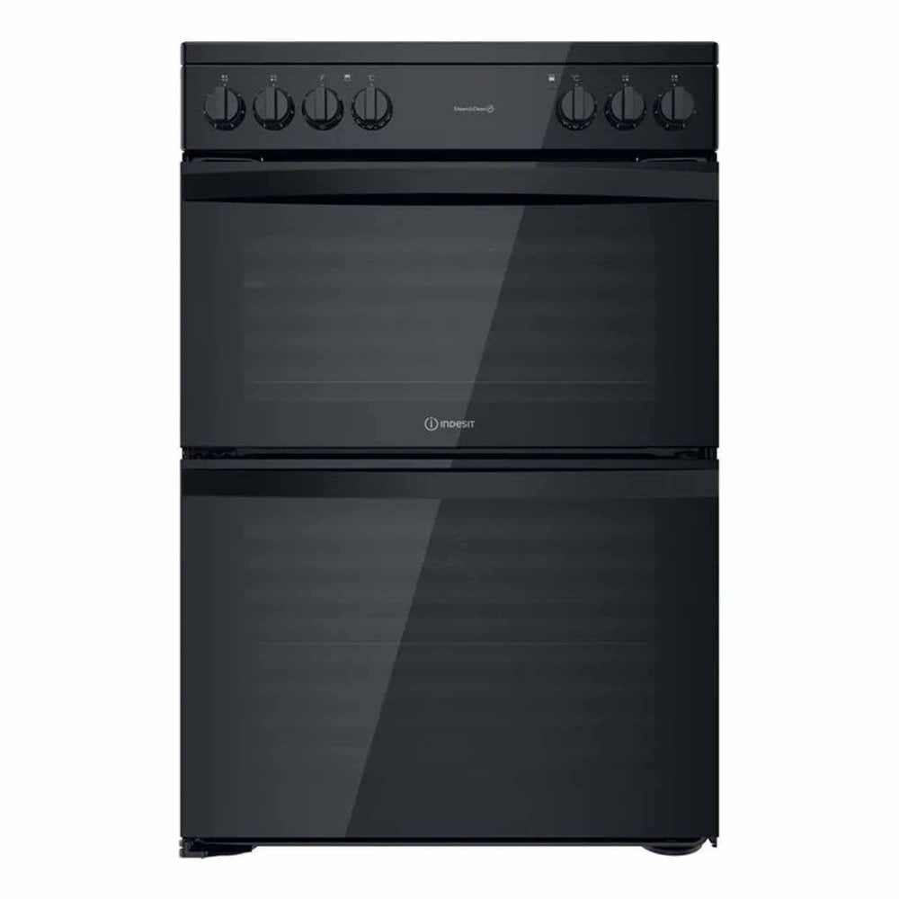 Indesit IT60V9KMB/UK 60cm Twin Cavity Cooker with Hydro Cleaning - Black