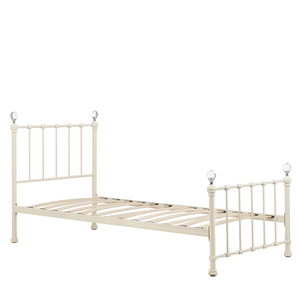 Jessica 3ft Metal Single Bed in Cream