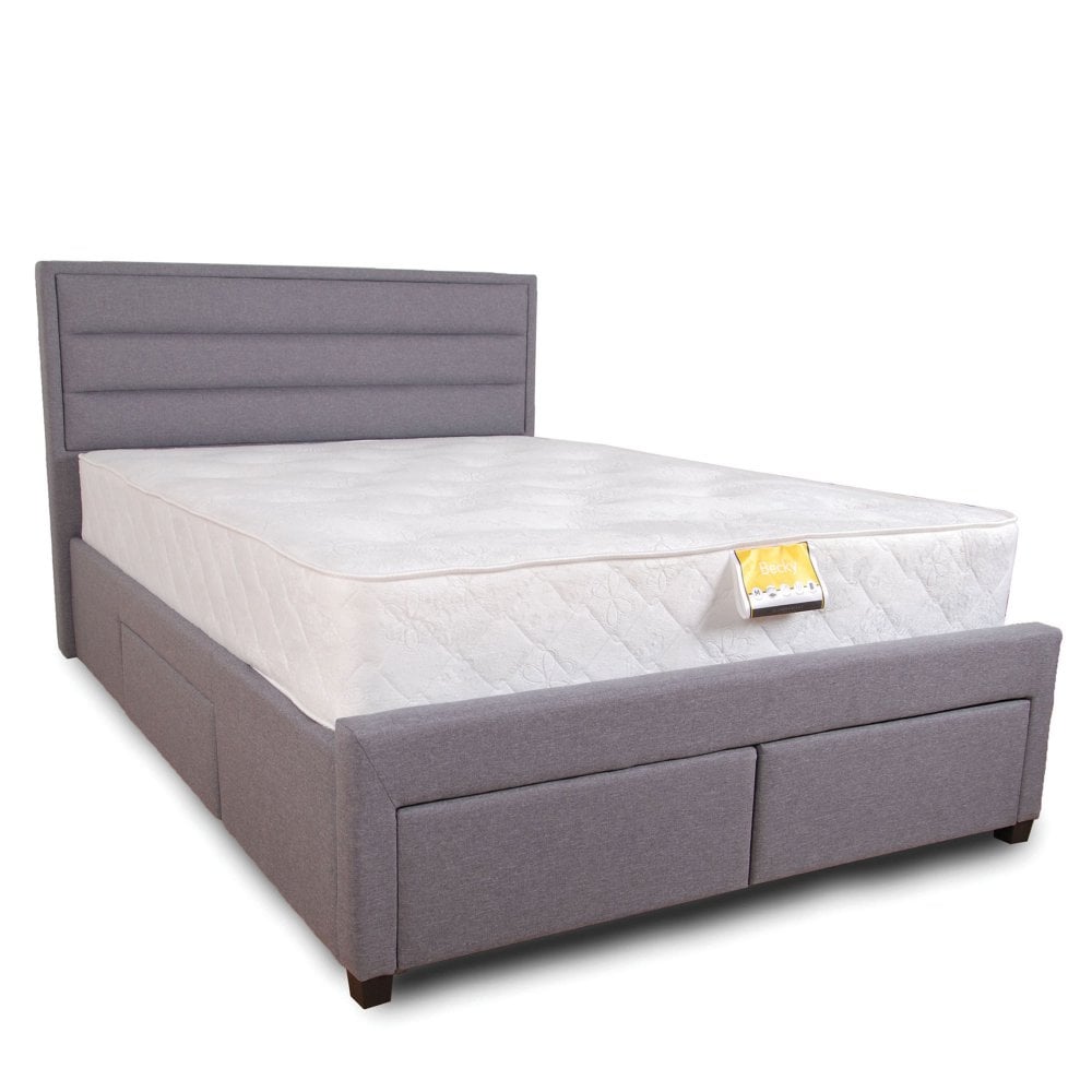 Jessica 5ft Upholstered Bed in Grey Linen