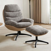 Khloe Rocking Swivel Chair with Stool - Latte