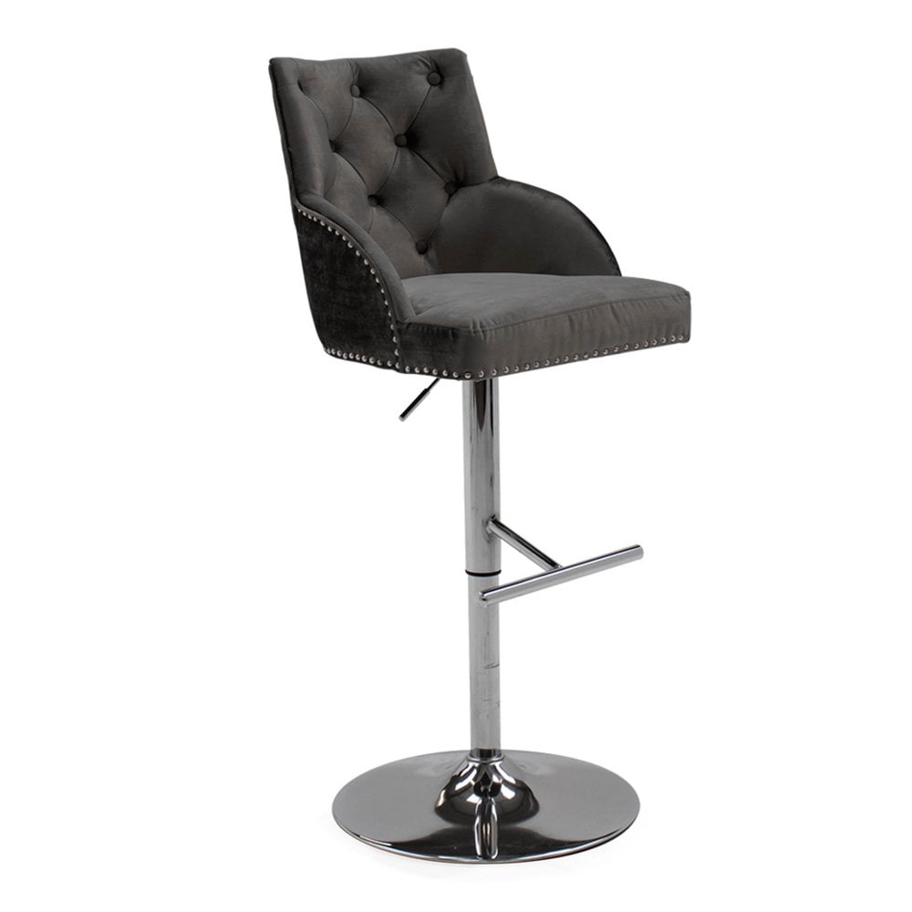 Kikki Gas Lift Bar Stool in Charcoal