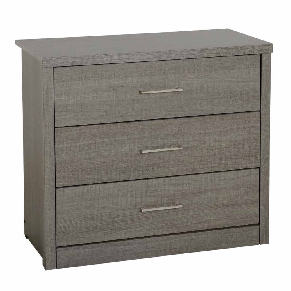 Lisbon 3 Drawer Chest in Black Wood Grain