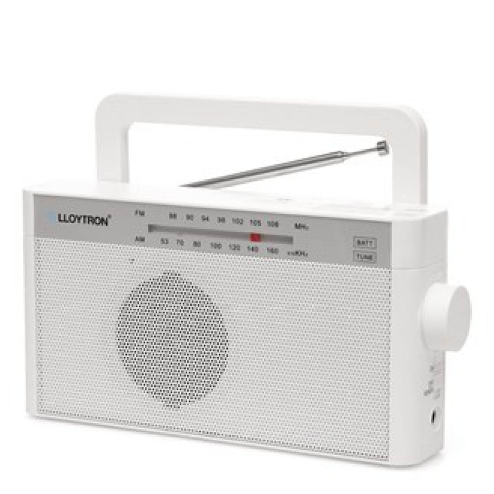 Lloytron N2408WH 2 Band Rhythm Rechargeable Portable Radio - White