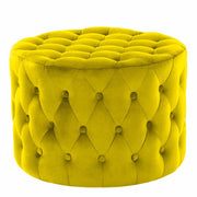 Lobo Ottoman Stool in Yellow Velvet