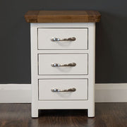 Manhattan Cream and Oak 3 Drawer Bedside Locker