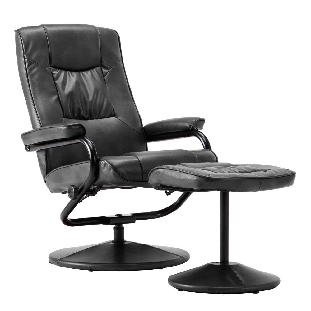 Memphis Swivel Chair & Footstool - Black