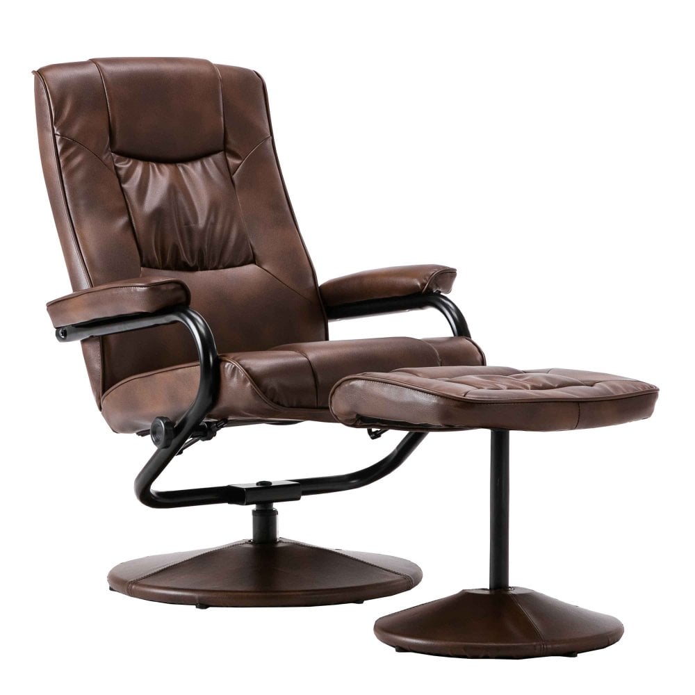 Memphis Swivel Chair & Footstool - Tan
