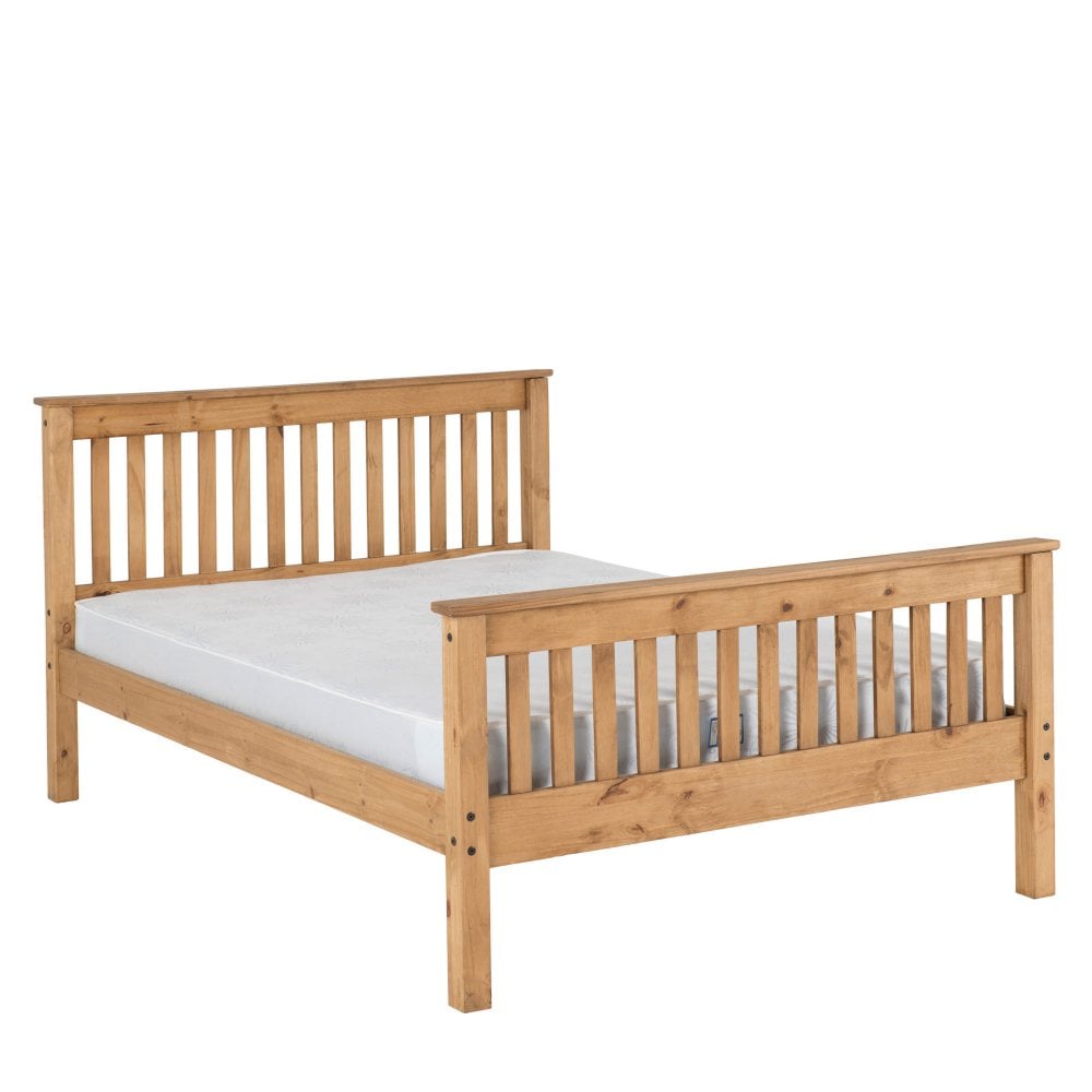 Monaco 4'6" High End Bed in Distressed Waxed Pine