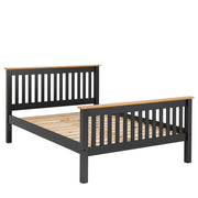 Monaco 4'6" Low End Bed - Dark Grey/Oak Effect