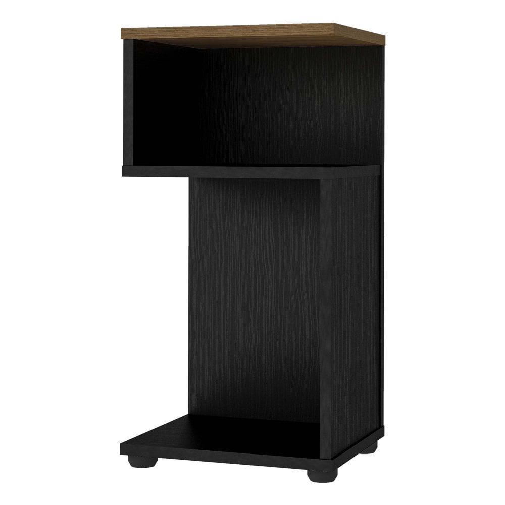 Naples Plant Stand/Side Table – Black/Pine Effect