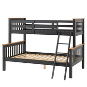 Neptune Wooden Triple Sleeper - Dark Grey / Oak