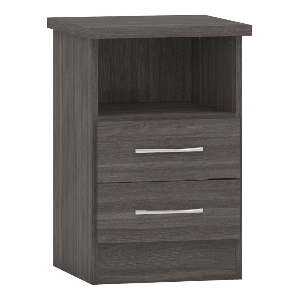 Nevada 2 Drawer Locker in Black Woodgrain