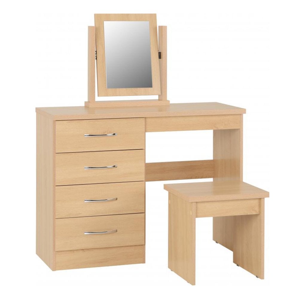 Nevada 4 Drawer Dressing Table Set in Sonoma Oak Effect