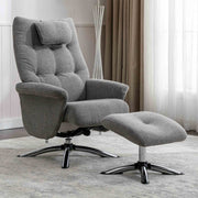 Orson Recliner Chair and Ottoman - Herbert Grey