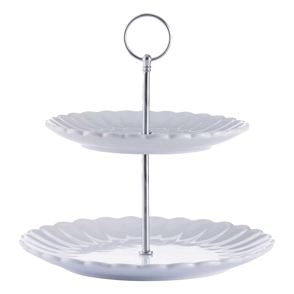 Price & Kensington Luxe 2 Tier Cake Stand - White