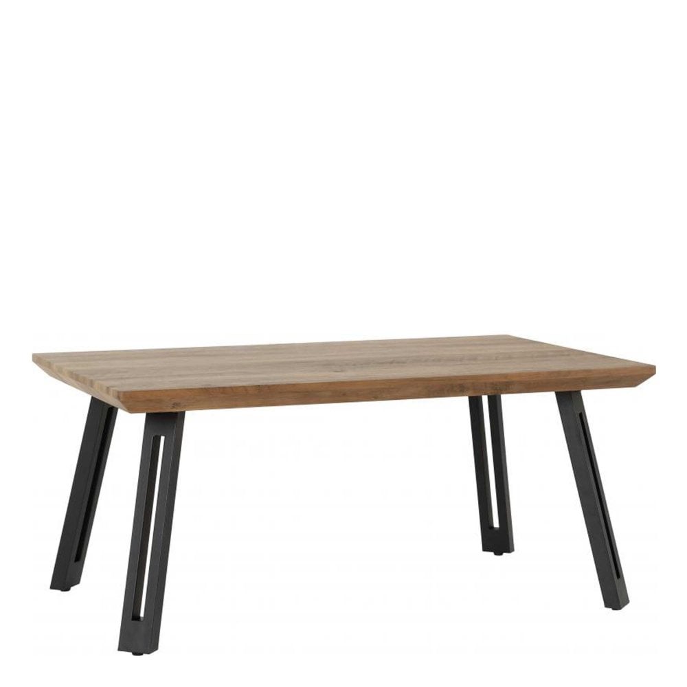 Quebec Straight Edge Coffee Table in Medium Oak Effect/Black
