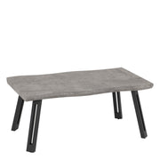 Quebec Wave Edge Coffee Table in Concrete Effect/Black