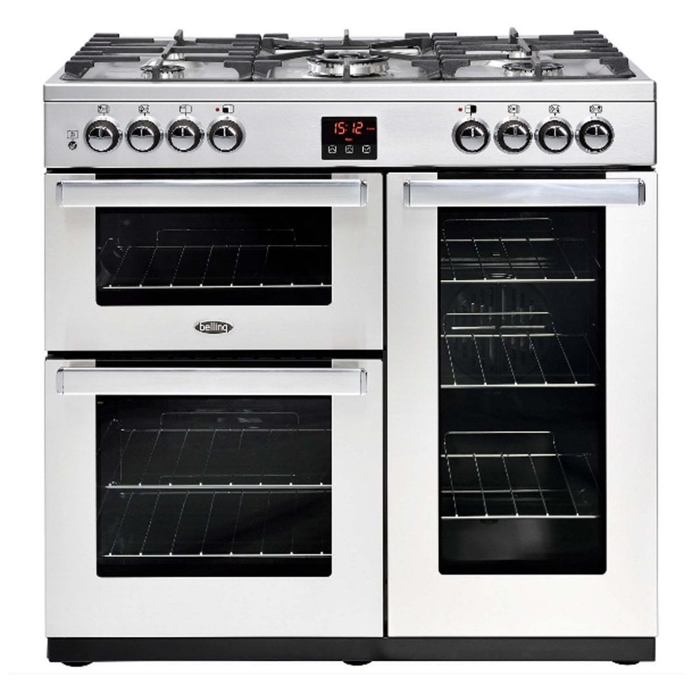 Belling Cookcentre 90DFTPROFSTA 90cm Dual Fuel Range Cooker in Stainless Steel