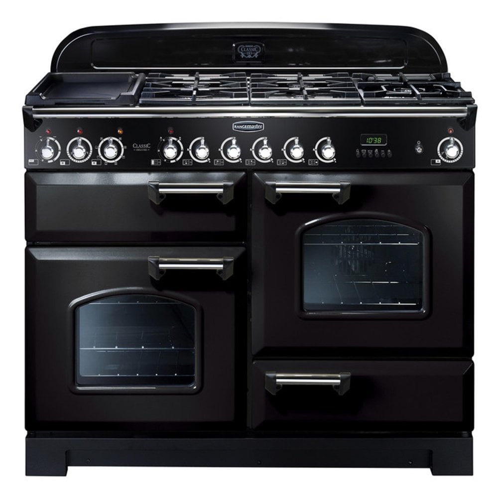 Rangemaster CDL110DFFBL/C Classic Deluxe 110cm Dual Fuel Range Cooker in Black