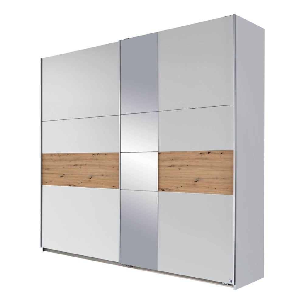 Rauch Korbach 218cm Gliding Wardrobe - Alpine White/Artisan Oak
