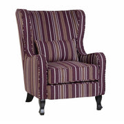 Sherborne Fireside Chair in Burgundy Stripe Fabric