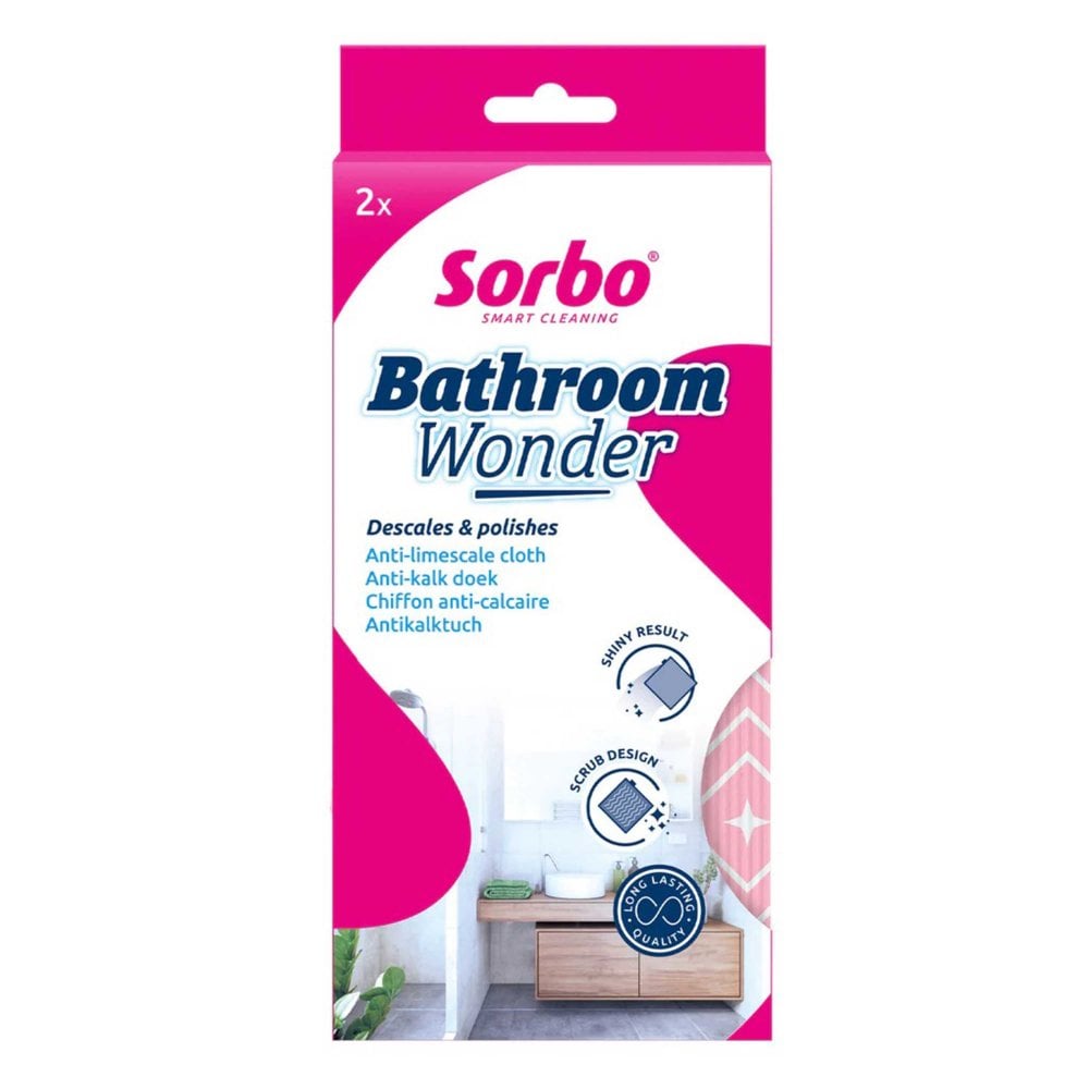 Sorbo Bathroom Wonder Anti-Limescale Cloth - Pack of 2
