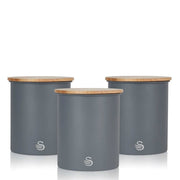 Swan Nordic Set of 3 Storage Canisters – Slate Grey