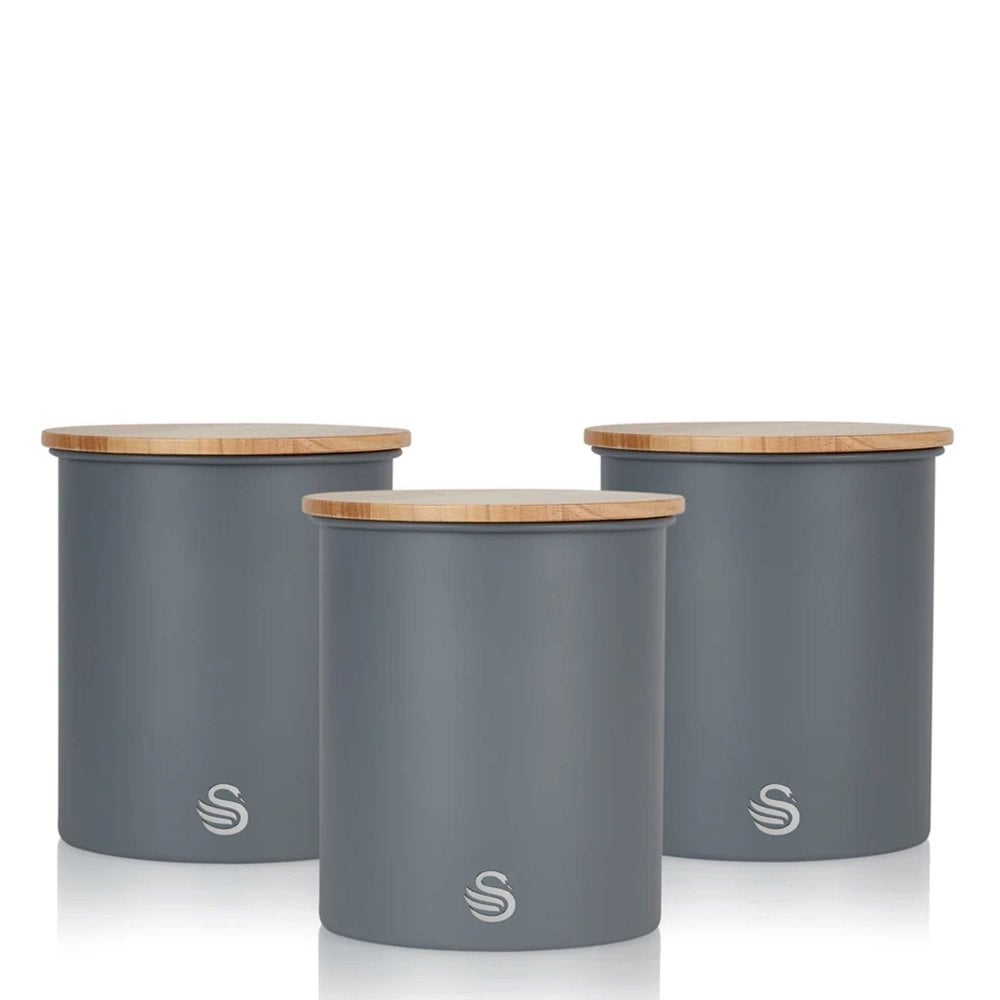 Swan Nordic Set of 3 Storage Canisters – Slate Grey