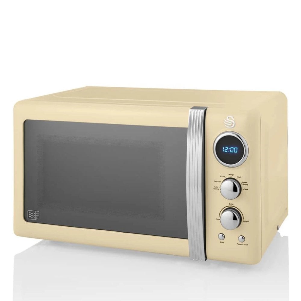 Swan SM22030LCN 20 Litre 800W Retro Digital Microwave Oven – Cream