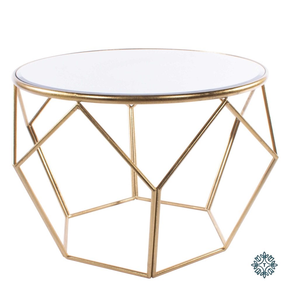 Geometric End Table Mirrored (Gold)