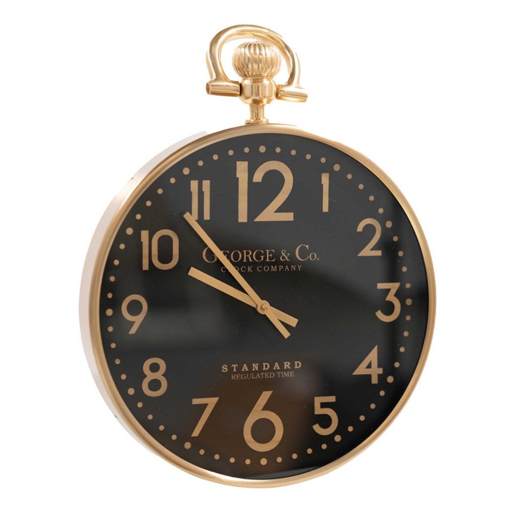 George & Co Wall Clock Antique Brass 53cm