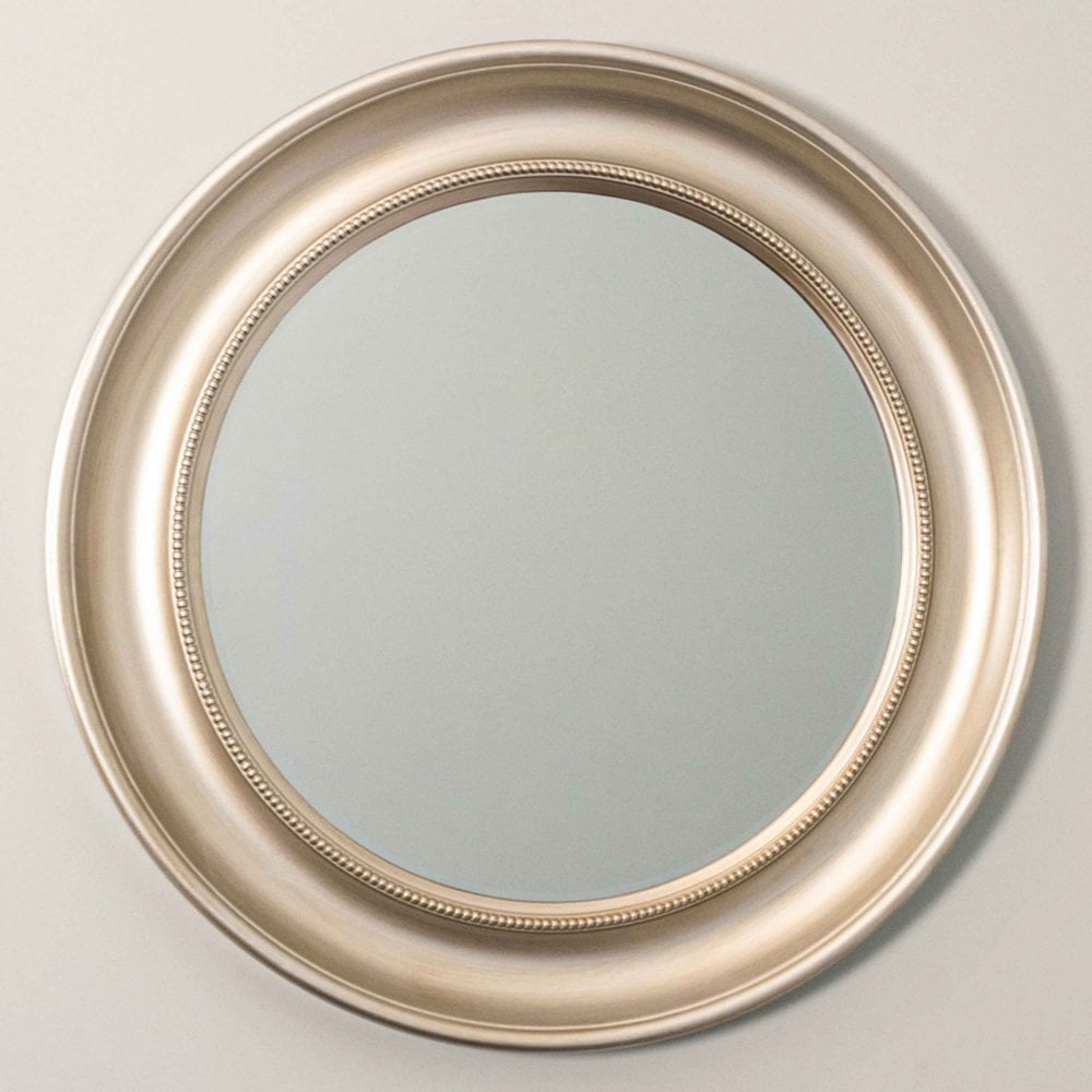 Tara Lane Lena Beaded Round Wall Mirror - Champagne