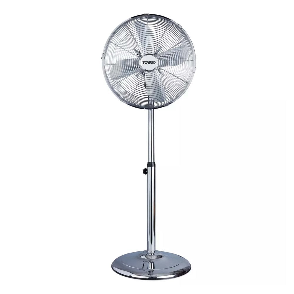 Tower T637000 16" Metal Pedestal Fan - Chrome
