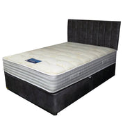 True Seasons 4ft6 2 Drawer Base, Mattress & Sophia Headboard (Marble Platinum)