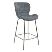 Vanessa Velvet Island Stool in Grey