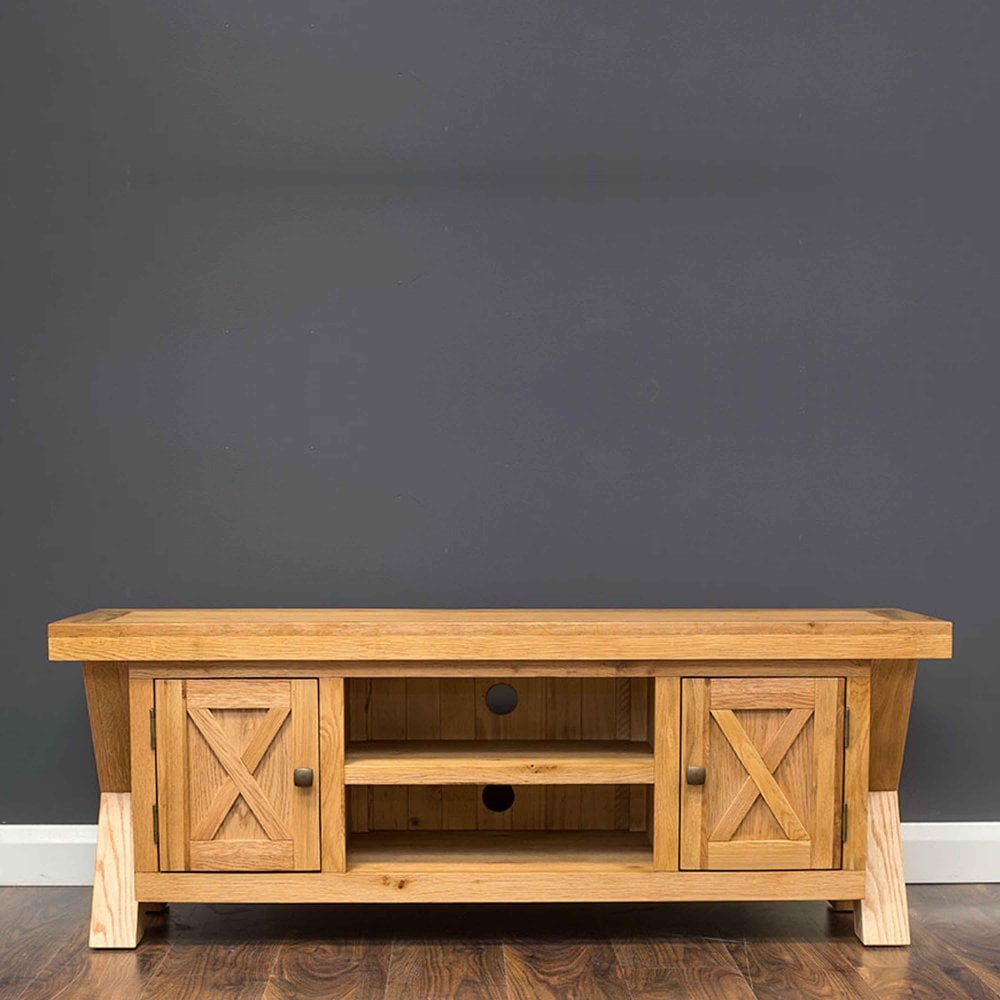 X Range Oak Large TV Unit