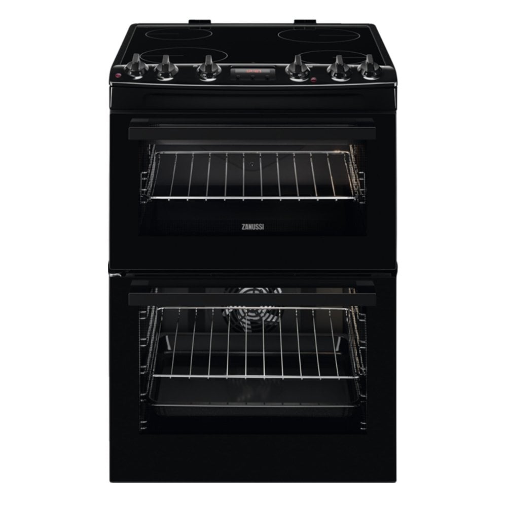 Zanussi ZCV66250BA 60cm Double Oven Cooker - Black