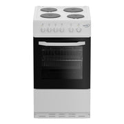Zenith ZE503W 50cm Single Oven Electric Cooker with Solid Plate Hob - White